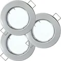 Flache Milchglas SMD LED Modul Decken Einbauspots | Silber | 5W | 230V | 3er Set