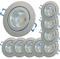 9 Stück 5W=50W Chrom LED Bad Einbauleuchten 230Volt Gu10 -  IP44 Innen & Aussen