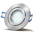 Flache Bad Einbaustrahler | 230V | 100% Dimmbar | 5W | Silber | Neutralweiss 4k