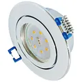 Flache Bad Einbauleuchten | 220V | 100% Dimmbar | 5W | Chrom Glanz | Neutralweiß