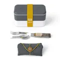 Opinel Lunchbox On the go lunch kit inklusive Messer no. 8, Brotdose, Mikrofasertuch, Löffel und Gabel, 10000968