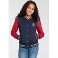 KIDSWORLD Sweatjacke für Mädchen, im College-Style blau|rot 176/182