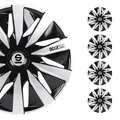 Radkappen Radzierblenden Sparco Lazio 14" Zoll Abdeckung Set Schwarz Silber 4x