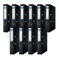 Donau Premium Ordner Schmal 10er Pack/DIN A4 / 5 cm / 10 Stück/Schwarz/Kunststoffbezug PP/Carton Papier Schlitzordner Büroordner Aktenordner Ringordner/Grünen Punkt
