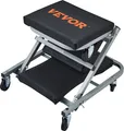 VEVOR 2 in 1 KFZ Werkstatt Rollbrett Werkstattliege, Montageliege Werkstatthocker 915 x 415 x 128 mm Montagerollbrett Sitz, Stahl + Vinyl 360° Lenkrollen Klappsitz bis 136 kg Belastbar Rollliege