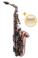 Schönes Altsaxophon in Vintage Red im Set mit 10 Stück 2,5er Blätter und Tasche