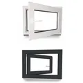 JeCo Fenster Kellerfenster Kunststoff innen weiß / außen Farbe 2-fach Verglasung 120 cm x 40 cm