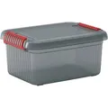 PROREGAL SuperSparSet 10x Mehrzweck Aufbewahrungsbehälter MANATEE mit Deckel HxBxT 39x59x28cm 42 Liter Grau/Orange