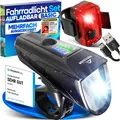 NEXTCOVER Fahrradlicht Set USB aufladbar Fahrradlampe Rücklicht Fahrradleuchte
