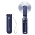 JISULIFE Mini Handventilator, 3-in-1 Handventilator, wiederaufladbarer USB [12–19 Betriebsstunden] mit Powerbank, Taschenlampe, tragbarer Ventilator für Reisen/Sommer, Geschenke für Frauen-Blau