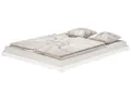 ERST-HOLZ Massivholzbett Doppelbett Extra Flach 160 x 200 cm Massivholz Weiß, Kiefer waschweiß