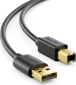 deleyCON 5m USB 2.0 Datenkabel Druckerkabel Scannerkabel - USB A-Stecker zu USB B-Stecker für Drucker Scanner Printer - Schwarz