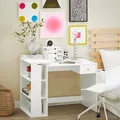 SoBuy® Schreibtisch mit 3 Ablagen,Arbeitstisch.Computertisch,Bürotisch,FWT35-W