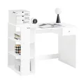 SoBuy Schreibtisch mit 3 Ablagen,Arbeitstisch.Computertisch,Bürotisch,FWT35-W
