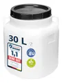 Garronda 30 Liter BPA-freies quadratisches Fass und Futtertonne Weithalsfass Wassertank und Behälter mit Deckel für Sauerkraut sowie Surfass Pökelfass für Fleisch GD-0088, Weiß