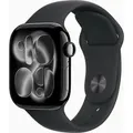 Apple Watch S11 Aluminium 46mm Diamantschwarz (Sportarmband schwarz) S/M - Schwarz