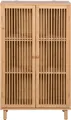 Bambusschrank mit 2 Türen Beistellschrank Kommode Schrank aus Bambus mit 3 Ablageflächen Aufbewahrungsschrank für Wohnzimmer Esszimmer oder Flur 110x66x40cm Natural