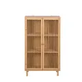 Sideboard mit 2 Türen Kommode aus Bambus 3 Ablageflächen Aufbewahrungsschrank