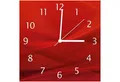 Wallario Wanduhr Abstrakte rotes Muster - roter Stoff (Aluverbunduhr)