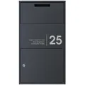 MOCAVI Paketbox 56 - Großer Paketkasten personalisiert für Zuhause | Paketannahmebox Anthrazit | Sichere Paketannahme mit Schloss | Wetterfeste Paketstation RAL 7016 | Ideal für Moderne Wohnstile