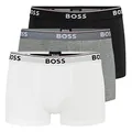 BOSS Herren Trunks Power Boxer Unterhosen Cotton Stretch 3er Pack, Farbe:Mehrfarbig, Wäschegröße:2XL, Artikel:-999 Black/White/Grey