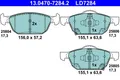 ATE 13.0470-7284.2 BREMSBELAGSATZ, SCHEIBENBREMSE VORDERACHSE FÜR HONDA