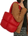 Lederjacken24 Handtasche Alara, Damen Lederhandtasche Tragetasche Lammnappa rot
