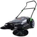 VEVOR 65 cm Kehrbreite, Bodenkehrer, manuell, nicht elektrisch, 1,7 l, Abfallbehälter, winkel- und höhenverstellbar, klappbarer Griff für Gehweg, Hof, Garage, Terrasse, Grau + Schwarz