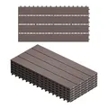 WOLTU WPC Fliese, Terrassenfliesen Holz-Optik, Bodenbelag mit Klicksystem, 30 x 60 cm, Braun (6 Stück / 1 m²)
