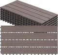 Woltu WPC-Fliesen, 6 St., Terrassendielen Holz-Optik 30x60cm mit klicksystem