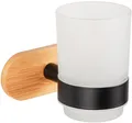 WENKO Oreo Turbo-Loc® Zahnputzbecher, bambus, schwarz matt