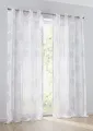 Kutti Vorhang Bella mit Ösen Gardine halbtransparent weiß Rose Kreis Motiv Breite 135 x Höhe 145 cm (1 Stück)