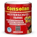 Consolan Wetterschutzfarbe, Deckender Holzschutz für Außen, Kaffeebraun, 2,5 l - Braun