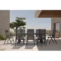 HARTMAN Sondermodell Xanadu / Alice Comfort Garten-Essgruppe, xerix/anthrazit, Alu/Glaskeramik, 6 Klappstühle, 220/280x100cm