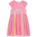 Tüllkleid DANAMADE "DANAMADE Dresses DKAELYN", Mädchen, Gr. 134, EURO, rosa (candy), Oberteil: 95% Baumwolle 5% Elasthan / Rock: 100% Polyester / Futter: 100% Polyester, Kleider