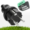greate Schutzkontakt Stecker - IP44 Gummi Schutzkontaktstecker Schuko Stecker