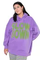 Studio Untold Damen große Größen Übergrößen Plus Size Hoodie, Oversized, Towel-Statementprint, Kapuze lila 50+ 835071811-50+