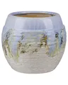 Blumenvase aus Steinzeug 19 cm bunt rund Dekoration Glamourös Modern Berge
