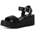 Tamaris Keilsandalette Sommerschuh, Riemchensandale mit modischer Plateausohle schwarz 37 EU
