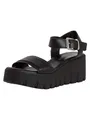 Tamaris Damen Sandalette mit Keilabsatz, schwarz, 37 EU