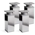 sossai® Möbelfuß Design-Möbelfüße, 4er & 8er Set, höhenverstellbar MFV1, Farbe: Chrom, (4-St), Farbe: Chrom 12 cm