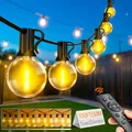 LED Lichterkette Außen Strom 30M - Outdoor Lichterketten Wasserfest G40 Glühbirnen Dimmbar Warmweiß mit Fernbedienung 3 Modi für Innen Outdoor Garten Balkon Party Terrasse Camping Zelt