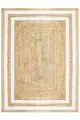 MARRAKESCH Handgewebter Jute Teppich Chloe 170 x 120 cm groß | Outdoor Teppiche eckig geflochten für Garten oder Balkon | Indoor im Wohnzimmer Kinderzimmer | Mediterrane Deko für Ihre Wohnung Haus