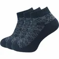 GAWILO dicke & warme Damen Sneaker Socken (3 Paar) | kurze Wollsocken im Norweger Look | ideal auch als Bettsocken im Winter (35-38, blau)