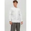 Jack & Jones Langarmhemd JPRBLAPARKER Slim Fit Hemd, atmungsaktiv, ideal für den Alltag Baumwolle, slim fit weiß M