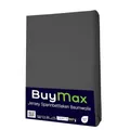 Buymax Spannbettlaken 200x200cm Baumwolle 100% Spannbetttuch Bettlaken Jersey, Matratzenhöhe bis 25 cm, Farbe Anthrazit