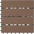 TecTake GmbH Set Terrassenfliesen Tegulas, WPC in Holzoptik - braun, 11er Set