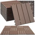 tectake Terrassendielen Terrassenfliesen, 1,0571 m², BxL: je 31,00x31,00 cm, (11-teiliges, 11-St., Fliesenset), 11er Set im Klicksystem, braun