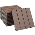 Set Terrassenfliesen Tegulas, WPC in Holzoptik Terrassenfliesen braun B-Ware