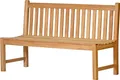 Gartenbank Massive Teakbank ohne Armlehne 130 cm, wetterfeste Teak Sitzbank nachhaltige und unbehandelte Teakholzbank